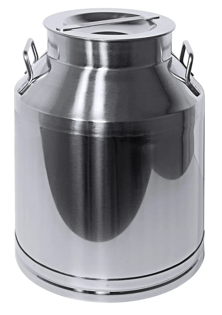 Edelstahl Transportkanne 25 bis 50 Liter mit Bodenring & Deckel - CPGASTRO