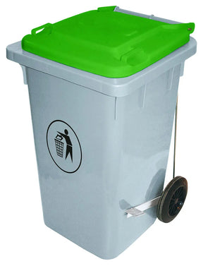 Industrie Tretabfalleimer 100 Liter gelb/grün mit Tretpedal - CPGASTRO