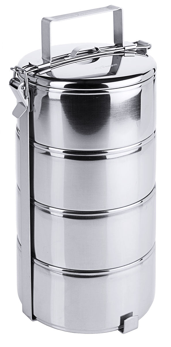 Edelstahl Etagen-Essenträger 4 Etagen 0,6-0,9 Liter Behälter