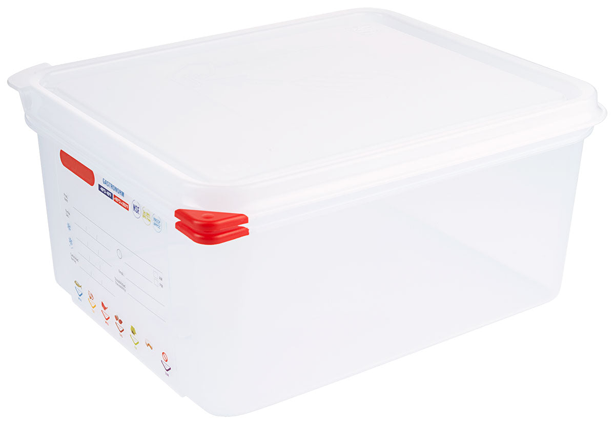 GN Lebensmittelbehälter 65-200 mm Tiefe mit HACCP Farbclip Deckel Contacto - CPGASTRO