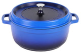 Aluminiumguss Cocotte Schmorkochtopf rund 28 cm blau AluChef - CPGASTRO