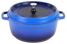 Aluminiumguss Cocotte Schmorkochtopf rund 28 cm blau - CPGASTRO