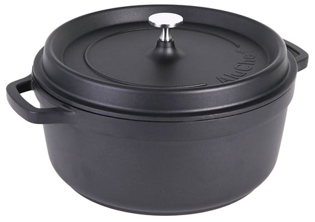 Aluminiumguss Cocotte  Schmorkochtopf rund 28 cm schwarz AluChef - CPGASTRO