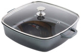 AluChef® Bräter quadratisch 28x28 cm mit Glasdeckel