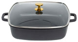 AluChef® Bräter quadratisch 28x28 cm mit Glasdeckel