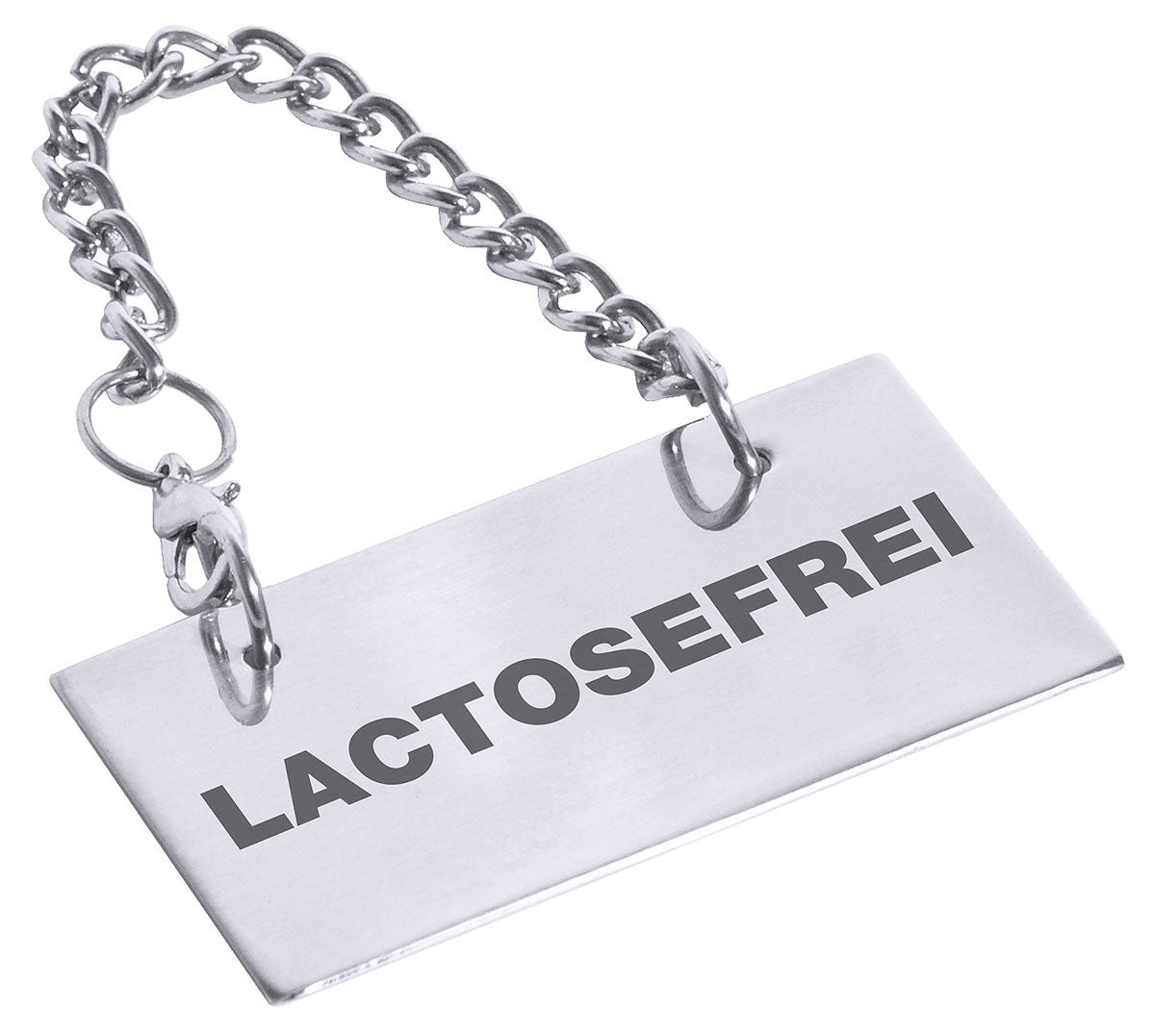 Edelstahl Schild für Kannen: lactosefrei Contacto - CPGASTRO
