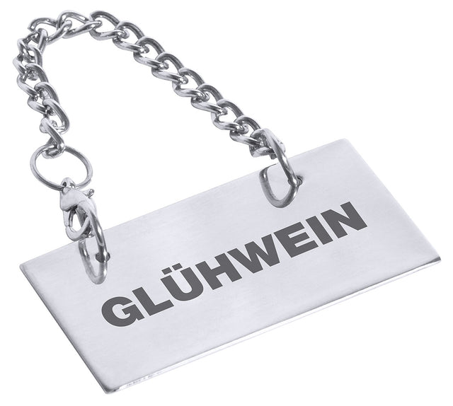 Edelstahl Schild für Kannen: GLÜHWEIN Contacto - CPGASTRO