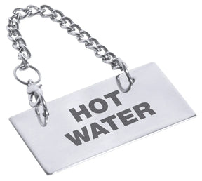 Edelstahl Schild für Kannen: HOT WATER - CPGASTRO