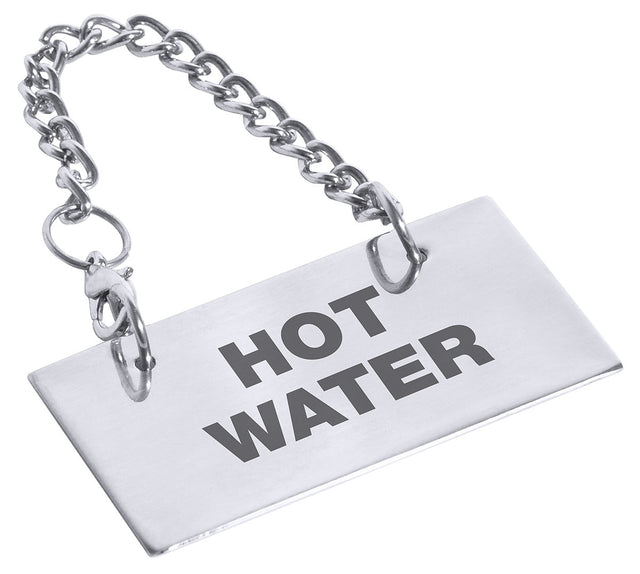 Edelstahl Schild für Kannen: HOT WATER Contacto - CPGASTRO