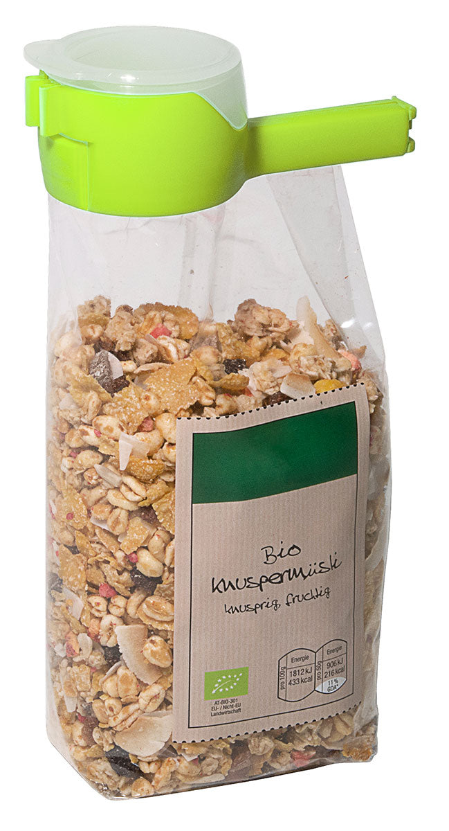 Beutelklammer grün rot mit verschließbarer Schütte ( 1 Stück ) Contacto - CPGASTRO