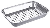 Edelstahl Grill-/ Abtropfschale 35-50 cm mit gelochtem Einsatz Contacto - CPGASTRO