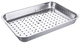 Edelstahl Grill-/ Abtropfschale 35-50 cm mit gelochtem Einsatz Contacto - CPGASTRO