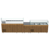 Gastronics Premium Kühltheken-Set – Pizzakühltisch, Salattheke & Kassentisch mit schwarzem Compact im Marmor-Design & LED-Fischgrätenverkleidung 461 x 80 x 145 cm Gastronics - CPGASTRO