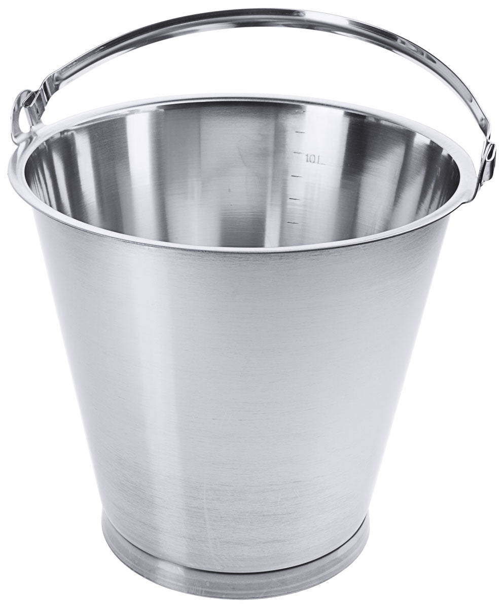 Contacto Edelstahl Eimer mit Bodenreifen 12 l 