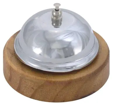 Rezeptionsklingel auf Holzfuß verchromt Contacto - CPGASTRO