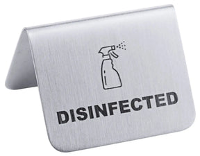 Edelstahl Schild DISINFECTED 5,3x3,5cm - CPGASTRO