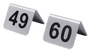 Tischnummernschilder 49-60 mit schwarzem Siebdruck - CPGASTRO
