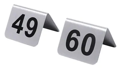 Tischnummernschilder 49-60 mit schwarzem Siebdruck - CPGASTRO