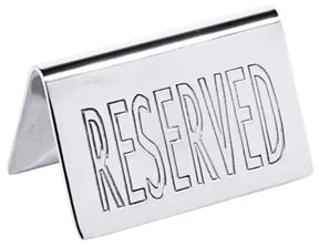 Edelstahl Tischschild RESERVED - CPGASTRO