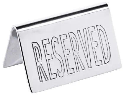 Edelstahl Tischschild RESERVED - CPGASTRO