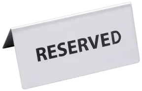 Edelstahl Tischschild RESERVED beidseitig beschriftet - CPGASTRO