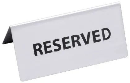 Edelstahl Tischschild RESERVED beidseitig beschriftet - CPGASTRO