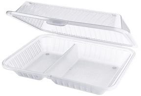 Eco-Takeouts Behälter weiß 2 Fächer 21 x 25,5 x 7,5 cm - CPGASTRO
