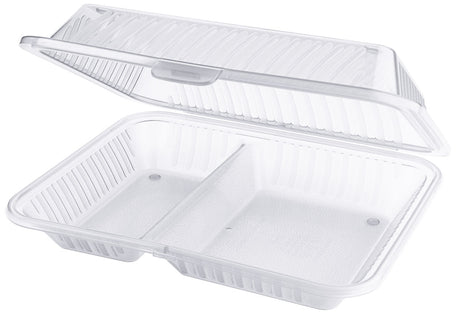 Contacto Eco-Takeouts Behälter weiß 2 Fächer 21 x 25,5 x 7,5 cm
