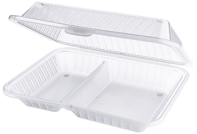 Contacto Eco-Takeouts Behälter weiß 2 Fächer 21 x 25,5 x 7,5 cm
