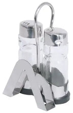 Edelstahl Menage Salz/Pfeffer mit Kartenhalter - CPGASTRO