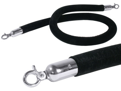 Abgrenzungsseil schwarz 150 cm mit verchromten Beschlägen Contacto - CPGASTRO