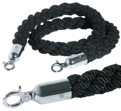 Abgrenzungsseil, schwarz 150cm mit verchromter Öse, Contacto - CPGASTRO