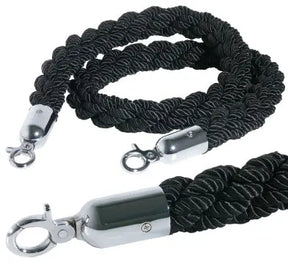 Edelstahl Abgrenzungsseil schwarz 150cm mit verchromter Öse, - CPGASTRO