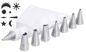 Edelstahl Spritztüllensatz klein 8 Tüllen Adapter und - CPGASTRO