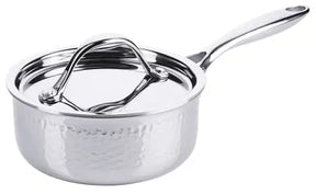 Edelstahl Stielkasserolle 16 cm mit Hammerschlag-Oberfläche - CPGASTRO
