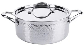 Edelstahl Bratentopf 24 cm mit Hammerschlag-Oberfläche - CPGASTRO