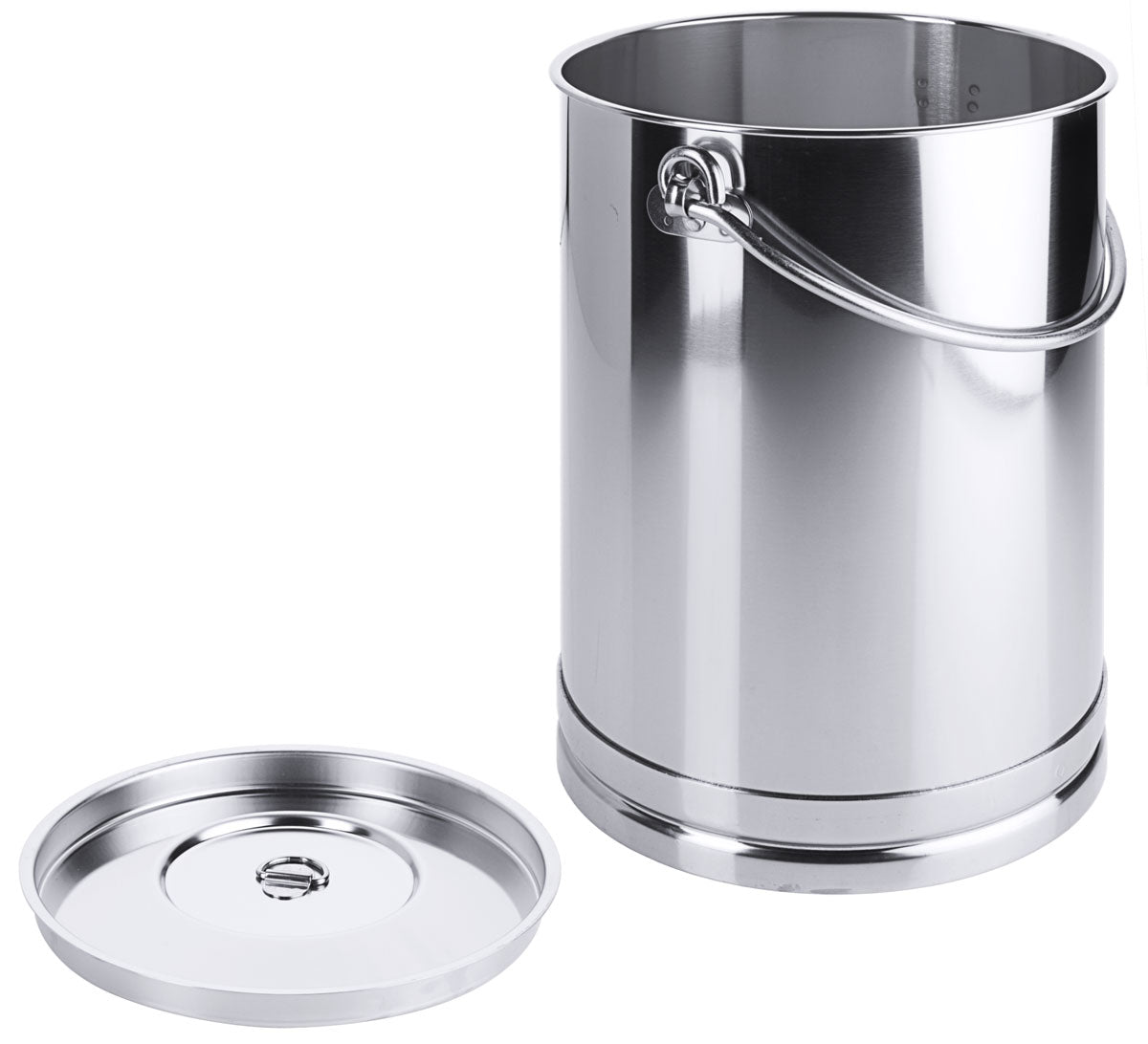 Contacto Edelstahl Eimer zylindrisch 10 l mit Bodenreifen und Deckel
