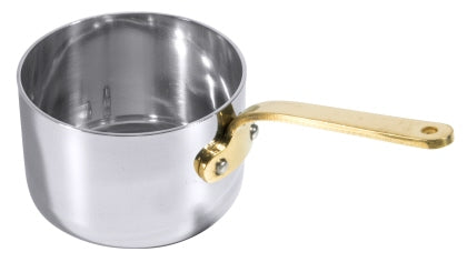 Stielkasserolle, tief 6,5 cm Edelstahl mit Messinggriff Contacto - CPGASTRO