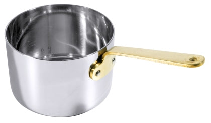 Stielkasserolle, tief 8,5 cm Edelstahl mit Messinggriff Contacto - CPGASTRO