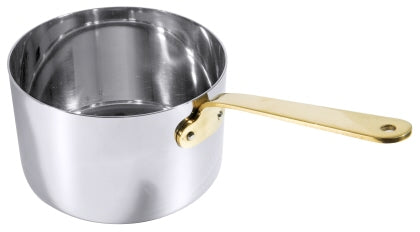 Stielkasserolle, tief 12 cm Edelstahl mit Messinggriff Contacto - CPGASTRO