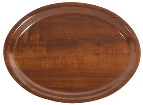 Ovales Tablett 26,5 x 20 cm Nussbaum nicht rutschfest - CPGASTRO