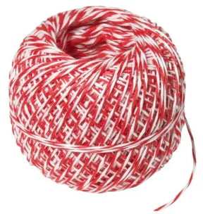 Wurstgarn weiß/weiß/rot 100 m Polyester - CPGASTRO