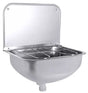 Edelstahl Ausgussbecken mit Ablegerost mit Bodenventil mit Konsole - CPGASTRO