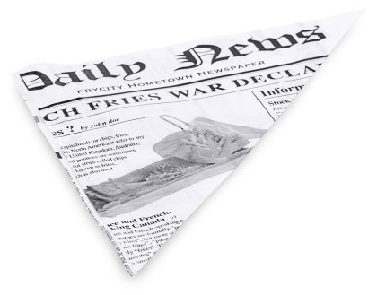 Pommes frites-Tüte 18 cm aus Wachspapier, Motiv Zeitung Contacto - CPGASTRO