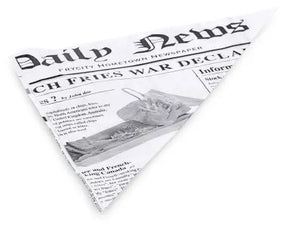 Pommes frites-Tüte 18 cm aus Wachspapier Motiv Zeitung - CPGASTRO