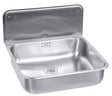 Edelstahl Waschbecken mit Überlauf mit Konsole Bodenventil - CPGASTRO
