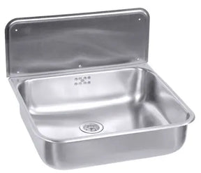 Edelstahl Waschbecken mit Überlauf mit Konsole Bodenventil - CPGASTRO