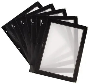 5 Einlegfolien schwarz für Speisekartenmappe 5830 (Holz) - CPGASTRO