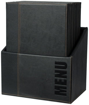 Speisekartenmappen A4, schwarz 20 Mappen im Kasten Contacto - CPGASTRO