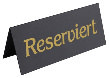 Aufsteller RESERVIERT, schwarz mit goldenem Aufdruck Contacto - CPGASTRO